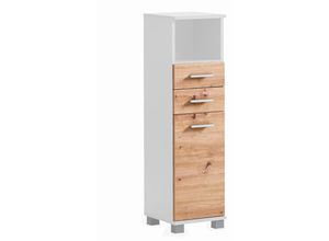 4066075171713 - Lomadox - Midischrank 30cm in weiß mit Eiche PROVIDENCE-80 - braun