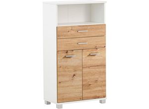 4066075171720 - Midischrank 60cm in weiß mit Eiche PROVIDENCE-80 - braun