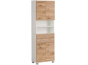 4066075171744 - Hochschrank 60cm in weiß mit Eiche PROVIDENCE-80 - braun