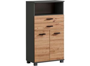 4066075171812 - Midischrank 60cm in anthrazit mit Eiche PROVIDENCE-80 - braun