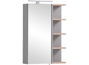 4066075172376 - Lomadox - Badezimmer Spiegelschrank grau mit Eiche BARLETTA-80 - grau