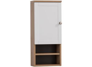 4066075172406 - Badezimmer Hängeschrank Eiche weiß matt JONA-80 - weiß