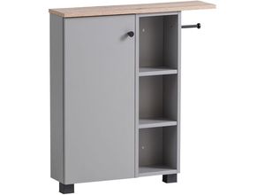 4066075172529 - Lomadox - Badezimmer Schrank Seitenschrank grau mit Eiche BARLETTA-80