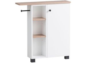 4066075172536 - Lomadox - Badezimmer Schrank Seitenschrank weiß mit Eiche BARLETTA-80