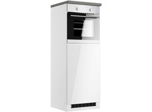 4066075174097 - Umbauschrank für Kühlschrank und Backofen 60 cm in Hochglanz weiß Arbeitsplatte Betonoptik MARSEILLE-03