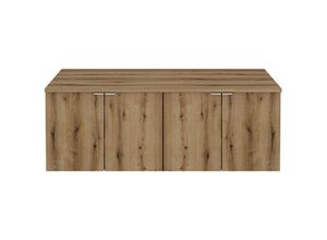 4066075179993 - Lomadox - Doppelwaschtisch 160cm Eiche NEWPORT-56-OAK - braun