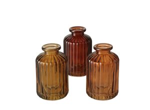 4066076091515 - Vase Merula 3-teilig 10 cm Ø 6 cm braun