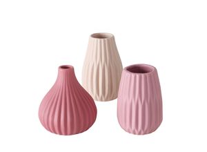 4066076165964 - Vase Wilma 3er-Set H13 x ⌀10 cm rosa beige