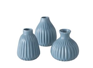 4066076181667 - 3er-Set Vasen Esko in Hellblau - (H)12 x Ø 6 cm