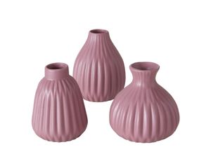 4066076237784 - Vase Esko 3er-Set Dunkelrosa