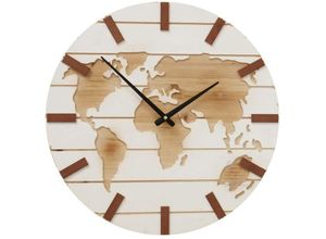 4066076241651 - Boltze Gruppe - Wanduhr aus Holz global ø 50 cm