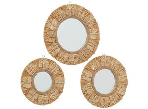 4066076284887 - Boltze Gruppe - Set aus 3 runden Boho-Spiegeln chtistos