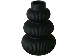 4066076286034 - Boltze Gruppe - Schwarze Vase aus Keramik maurice 21 cm