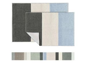 4066088471183 - Floordirekt - Badematte Horizont Dunkelgrau Silbergrau Blaugrau 50 x 80 cm - Dunkelgrau