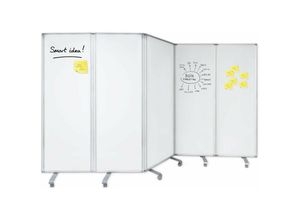 4066088498593 - Floordirekt - Mobile Trennwand Whiteboard 5-teilig 180 x 300 cm - Weiß