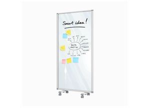 4066088609296 - Floordirekt - Mobile Trennwand Präsentationsboard Whiteboardoberfläche 3-teilig 180 x 180 cm - Weiß