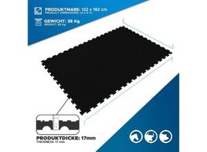 4066088887205 - Puzzle-Stallmatte aus Gummi Pontiac Stallboden 120 x 180 cm Vierseitiges Interlocking - Schwarz