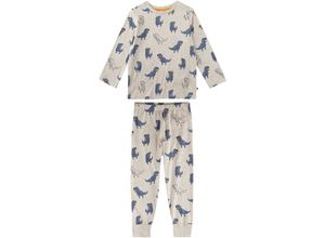 4066101221825 - - Schlafanzug DINOSAURIER AOP lang in nature melange Gr92 4066101221825 - - Schlafanzug DINOSAURIER AOP lang in nature melange Gr92