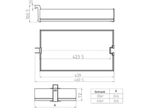 4066143086956 - Dispensa-x anthrazit für Korpusbreite 300 mm Korpushöhe 1600 - 2000 mm Apothekerauszug 100 kg Tragkraft mit arena pure Tablaren   Kesseböhmer