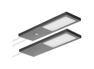 4066143097235 - SOTECH LED-Möbelleuchte GIULIA II mit   ohne Sensor schwarz 4000K neutralweiß inkl Trafo & Verteiler 2er Set - schwarz