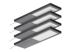 4066143097433 - So-tech - sotech LED-Möbelleuchte giulia ii ohne Sensor schwarz 2700K warmweiß inkl Trafo & Verteiler 4er Set - schwarz