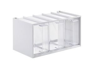 4066143099918 - Schüttenkasten Set 267 x 146 x 150 mm weiß mit 3 Schütten (09 Liter glasklar   transparent) Reisschütte für Einbauküchen ab 300 mm Korpusbreite