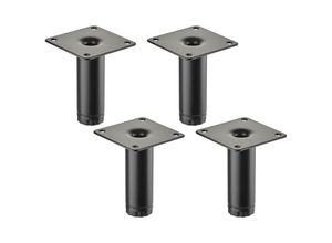 4066143109860 - So-tech - 4 Stück sotech Möbelfüße lima Höhe 80 mm ø 25 mm Höhenverstellbar 10 mm schwarz matt Vitrinenfüße Sockelfüße Schrankfüße