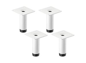 4066143109914 - So-tech - 4 Stück sotech Möbelfüße lima Höhe 80 mm ø 25 mm Höhenverstellbar 10 mm weiss matt Vitrinenfüße Sockelfüße Schrankfüße