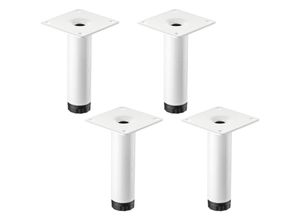 4066143109921 - So-tech - 4 Stück sotech Möbelfüße lima Höhe 100 mm ø 25 mm Höhenverstellbar 10 mm weiss matt Vitrinenfüße Sockelfüße Schrankfüße