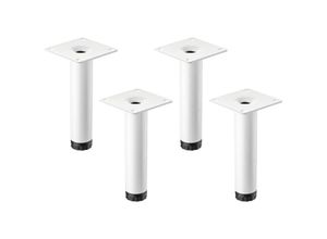 4066143109938 - So-tech - 4 Stück sotech Möbelfüße lima Höhe 120 mm ø 25 mm Höhenverstellbar 10 mm weiss matt Vitrinenfüße Sockelfüße Schrankfüße