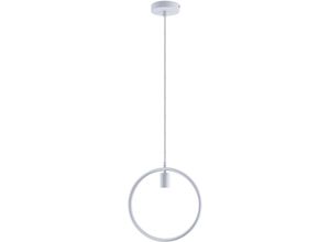 4066153006883 - Pendelleuchte Hängelampe Esszimmer Rund Ring 15m Textilkabel Kürzbar E27 Weiß Bernstein ST64 - 300 Lumen   5W - Paco Home