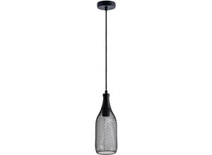 4066153007880 - Pendelleuchte Hängelampe Esszimmer Esstischlampe Metall 15m Textilkabel Kürzbar Schwarz Klar ST64 800 Lumen   7W - Paco Home