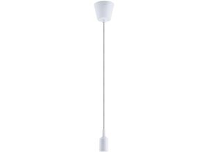 4066153011214 - Lampenaufhängung Schwarz E27 Schnurpendel Silikon Überzogen 15m Textilkabel Weiß Rauchglas A60 - 150 Lumen   5W - Paco Home