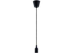 4066153011252 - Lampenaufhängung Schwarz E27 Schnurpendel Silikon Überzogen 15m Textilkabel Schwarz Rauchglas A60 - 150 Lumen   5W - Paco Home