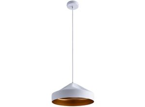 4066153011450 - Pendelleuchte Hängelampe Esszimmer Küchenlampe Hängend Esstischlampe Innen Gold Weiß-Gold Design t + Leuchtmittel G95 Klar - Paco Home