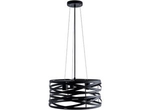 4066153013836 - Pacohome - Paco Home Pendelleuchte Hängelampe Esszimmer Esstischlampe Metall Korb Ø40cm 3 Flammig ohne Leuchtmittel Schwarz