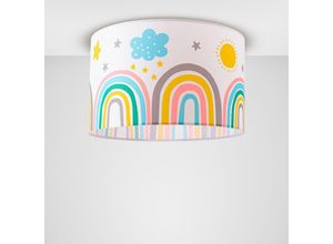 4066153032288 - Kinderlampe Lampe Babyzimmer Regenbogen Sterne Stehlampe Tischlampe Deckenlampe Deckenleuchte - Weiß Mehrfarbig 1 (Ø455 cm) - Paco Home