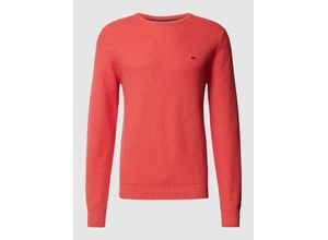 4066227721230 - FYNCH-HATTON® Pullover Baumwolle Logo-Stickerei für Herren rot L