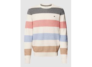 4066227752913 - Strickpullover mit gerippten Abschlüssen und Logo-Stitching