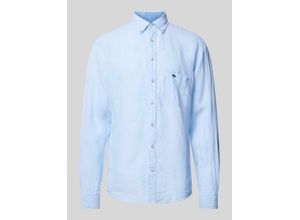 4066227772812 - Regular Fit Leinenhemd mit Logo-Stitching