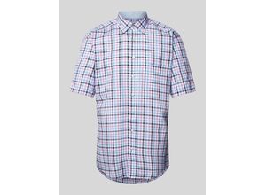 4066227779019 - FYNCH-HATTON® Freizeithemd Regular-Fit Kurzarm Button-Down-Kragen für Herren lila M