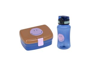 4066239130518 - Lunch-Set LITTLE GANG - SMILEY 2-teilig in caramel blue