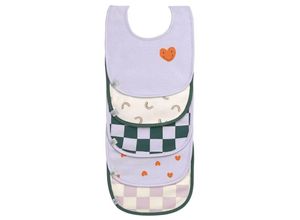 4066239130570 - Klett-Lätzchen HAPPY RASCALS HEART 5er-Set in lavender