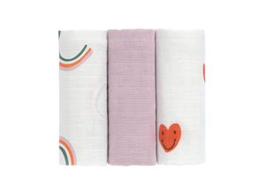 4066239131751 - Mulltücher HAPPY RASCALS HEART (60x60) 3er-Set in lavender