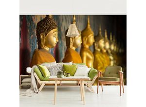 4066332094595 - Micasia - Fototapete - Goldene Buddha Statuen Größe HxB 190cm x 288cm Material Vlies Smart