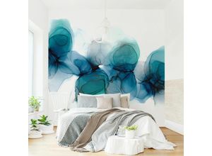 4066332154053 - Micasia - Fototapete - Wilde Blüten in Blau und Gold Größe HxB 192cm x 192cm Material Vlies Smart 4066332154053 - Micasia - Fototapete - Wilde Blüten in Blau und Gold Größe HxB 192cm x 192cm Material Vlies Smart