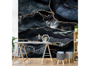 4066332213309 - Fototapete - Schwarz mit Glitzer Gold Größe HxB 288cm x 288cm Material Vlies Smart