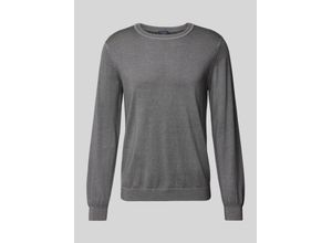 4066425820643 - Slim Fit Strickpullover aus Schurwolle mit Rundhalsausschnitt