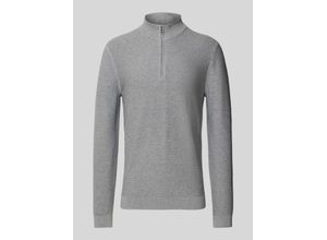 4066425821374 - Slim Fit Strickpullover mit Stehkragen
