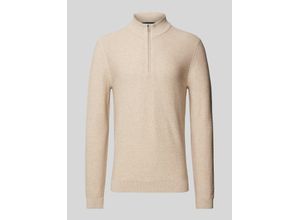 4066425834541 - Slim Fit Strickpullover mit Stehkragen